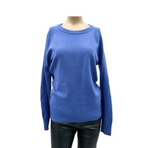 French Connection Sweater Babysoft Raglan Sleeve Pullover Crew Neck Blue Large